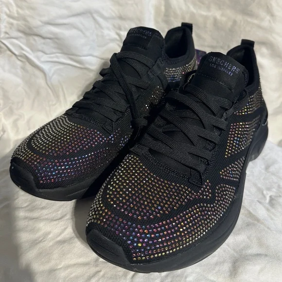 Rainbow Lustrous Sheen Rhinestone Fashion Sneaker - Picture 1 of 3